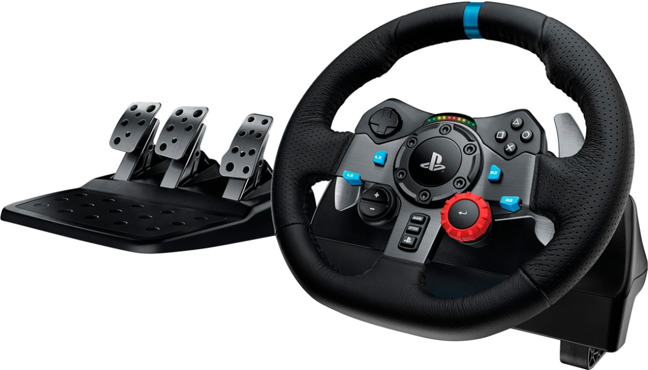 Logitech - G29 Driving Force Racing Wheel and Floor Pedals for PS5, PS4, PC, Mac - Black