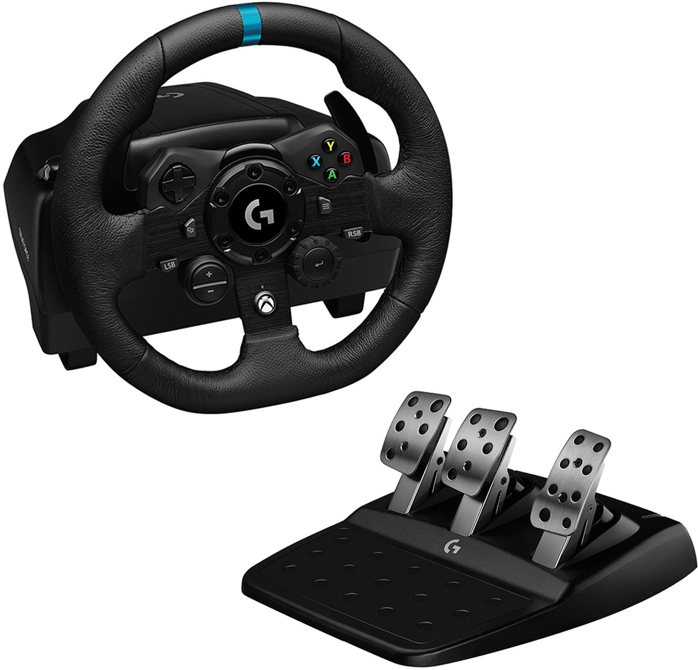 Logitech - G923 Racing Wheel and Pedals for Xbox Series X|S, Xbox One and PC - Black